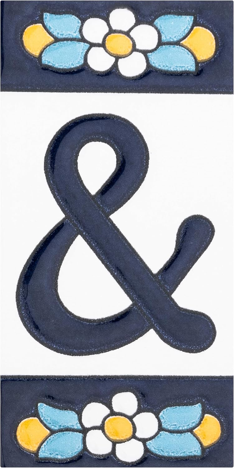 Merola Tile Sevillano Flora Address Accents Ampersand 2-1/8" x 4-3/8" Ceramic Wall Tile - Image 1